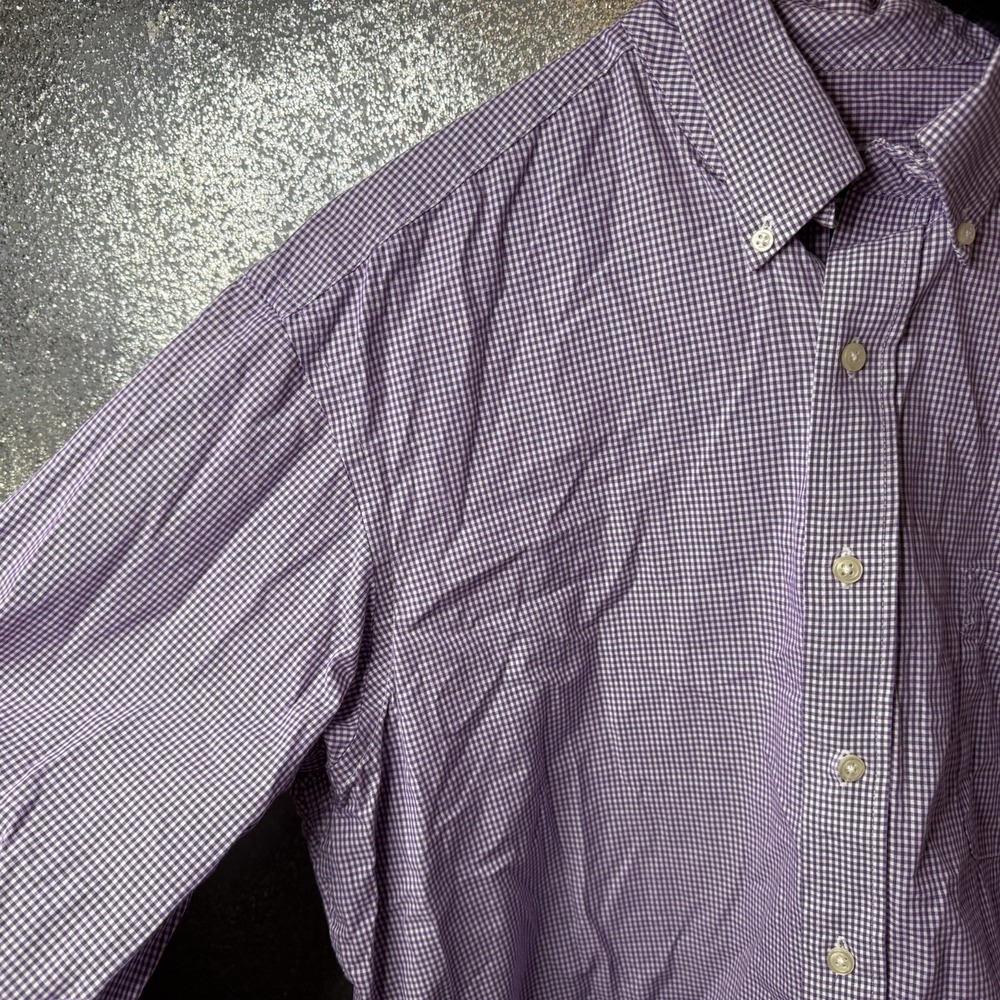 Club Room Men's Button Down Purple Pinstriped Dress Shirt 16 1/2 32-33 Regular - Picture 3 of 5